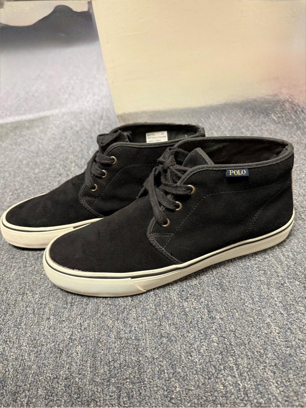 Polo by Ralph Lauren Dark blue suede Mid-Top Sneakers with White Sole